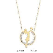 14 Ayar Altın Anne Bebek Kolye KLY1155