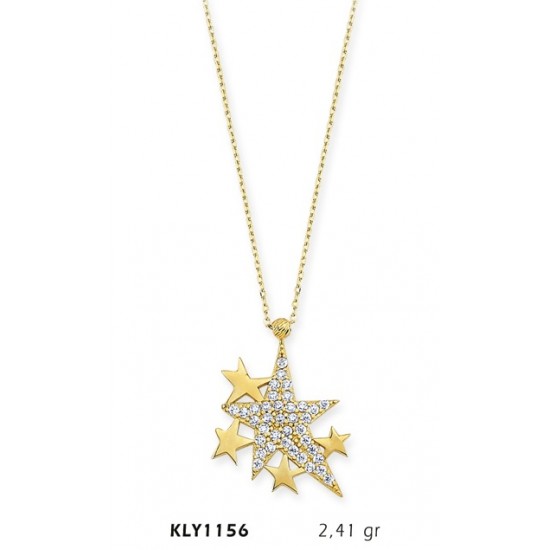 14 Ayar Altın Yıldız Kolye KLY1156