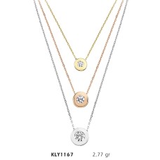 14 Ayar Altın Üçlü Tektaş Kolye KLY1167