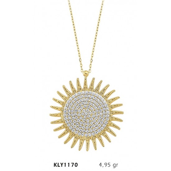 14 Ayar Altın Güneş Kolye KLY1170