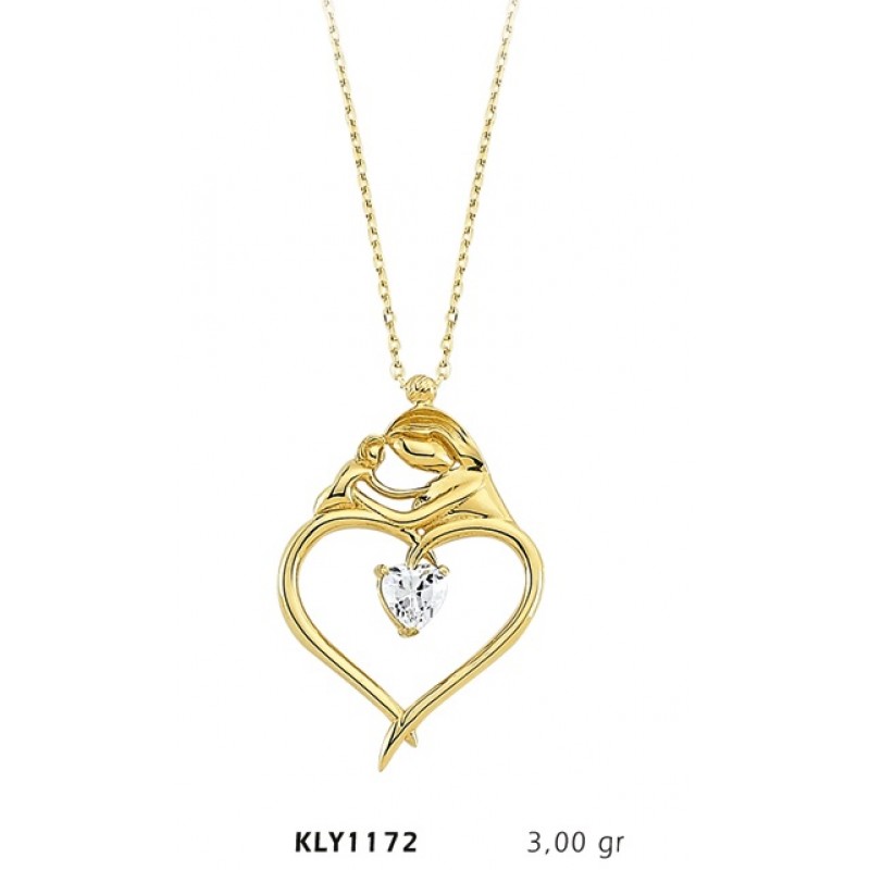 14 Ayar Altın Anne Bebek Kolye KLY1172 14 Ayar Altın Anne Bebek Kolye KLY1172