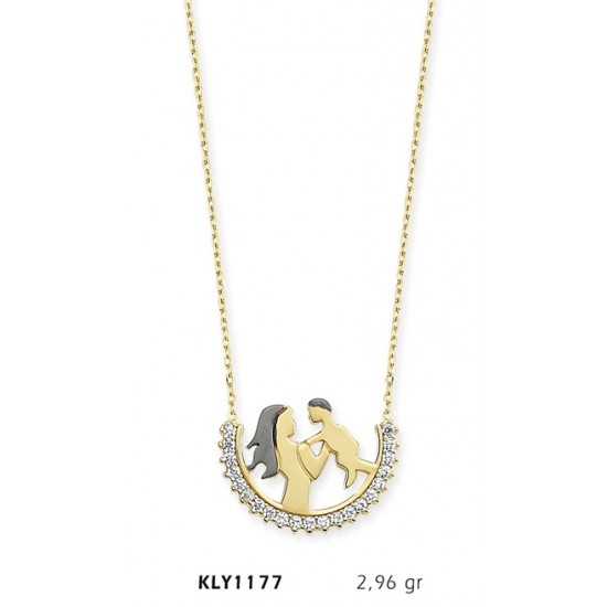 14 Ayar Altın Anne Bebek Kolye KLY1177