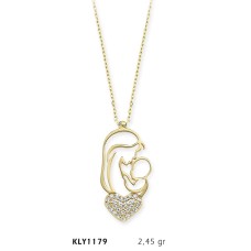 14 Ayar Altın Anne Bebek Kolye KLY1179