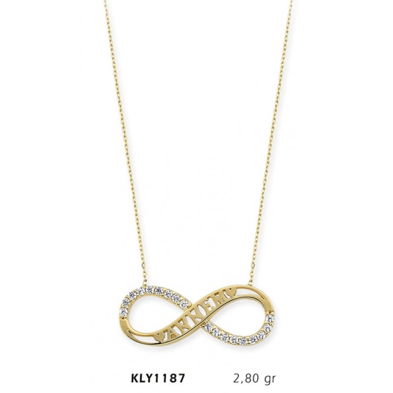 14 Ayar Altın Sonsuz Annem Kolye KLY1187 14 Ayar Altın Sonsuz Annem Kolye KLY1187