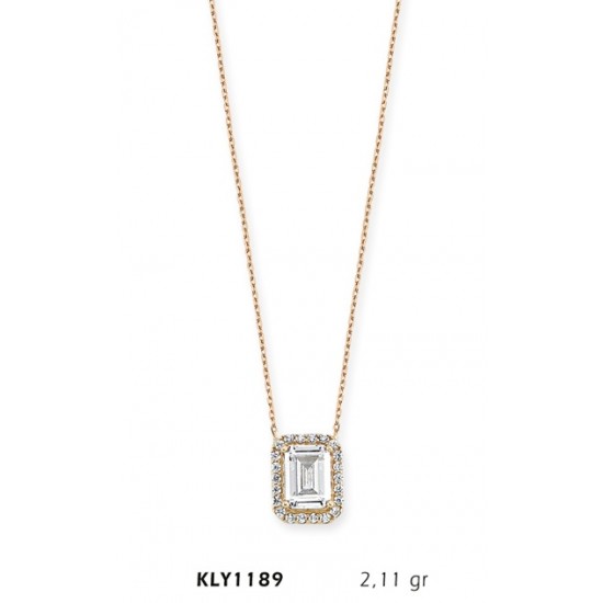 14 Ayar Altın Baget Model Kolye KLY1189 14 Ayar Altın Baget Model Kolye KLY1189