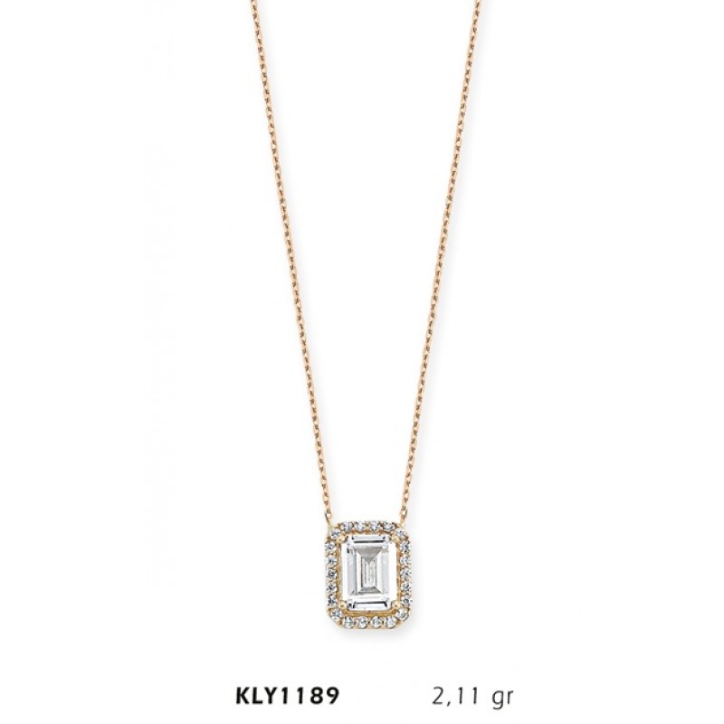 14 Ayar Altın Baget Model Kolye KLY1189 14 Ayar Altın Baget Model Kolye KLY1189