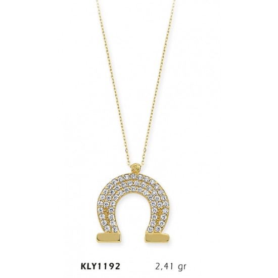 14 Ayar Altın At Nalı Kolye KLY1192