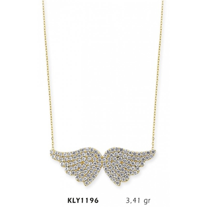 14 Ayar Altın Melek Kanadı Kolye KLY1196