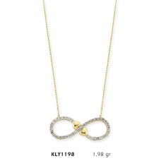 14 Ayar Altın Sonsuz Kalp Kolye KLY1198
