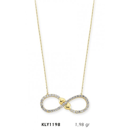 14 Ayar Altın Sonsuz Kalp Kolye KLY1198