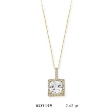 14 Ayar Altın Tektaş Prenses Kolye KLY1199