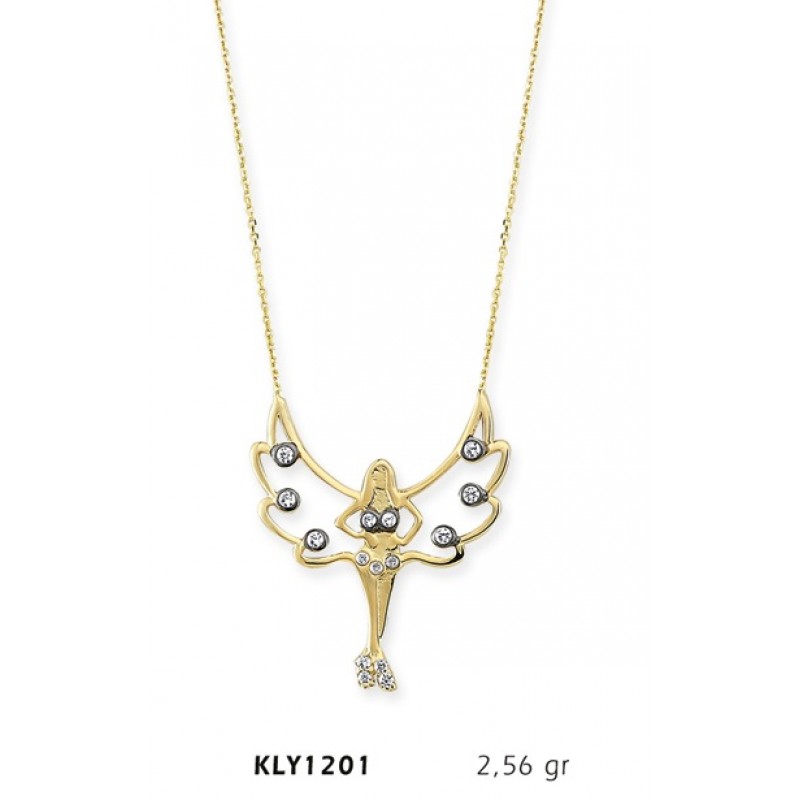 14 Ayar Altın Peri Kızı Kolye KLY1201