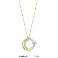 14 Ayar Altın Ayyıldız Kolye KLY1205