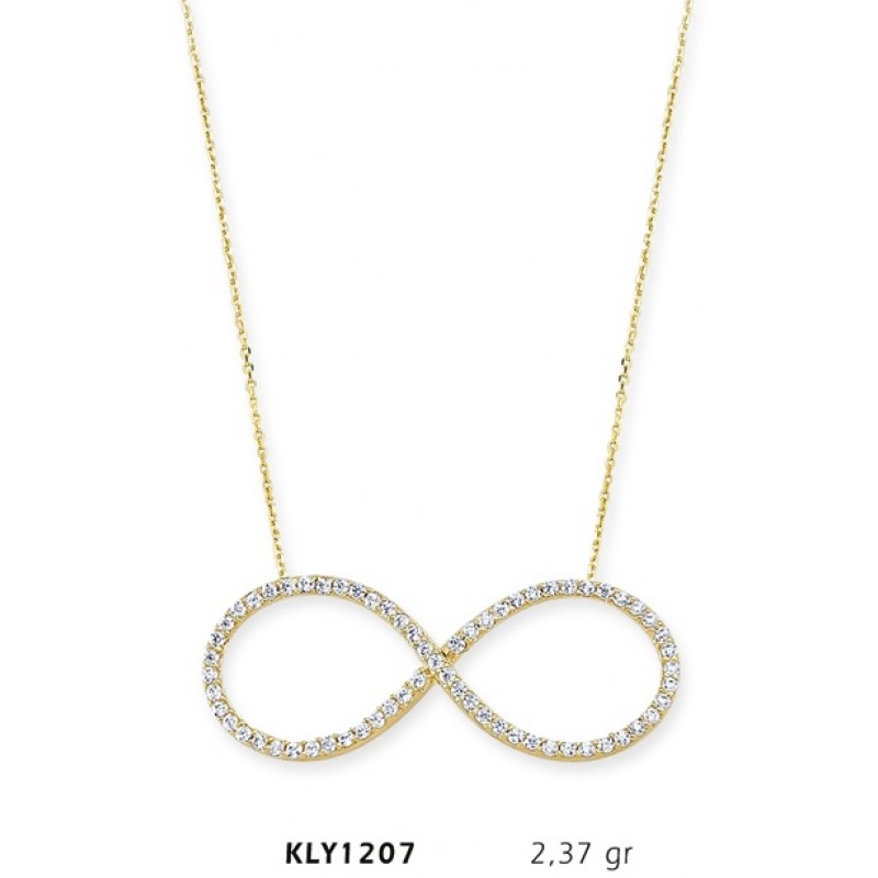 14 Ayar Altın Sonsuzluk Kolye KLY1207