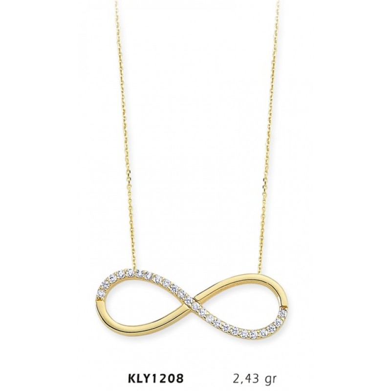 14 Ayar Altın Sonsuzluk Kolye KLY1208