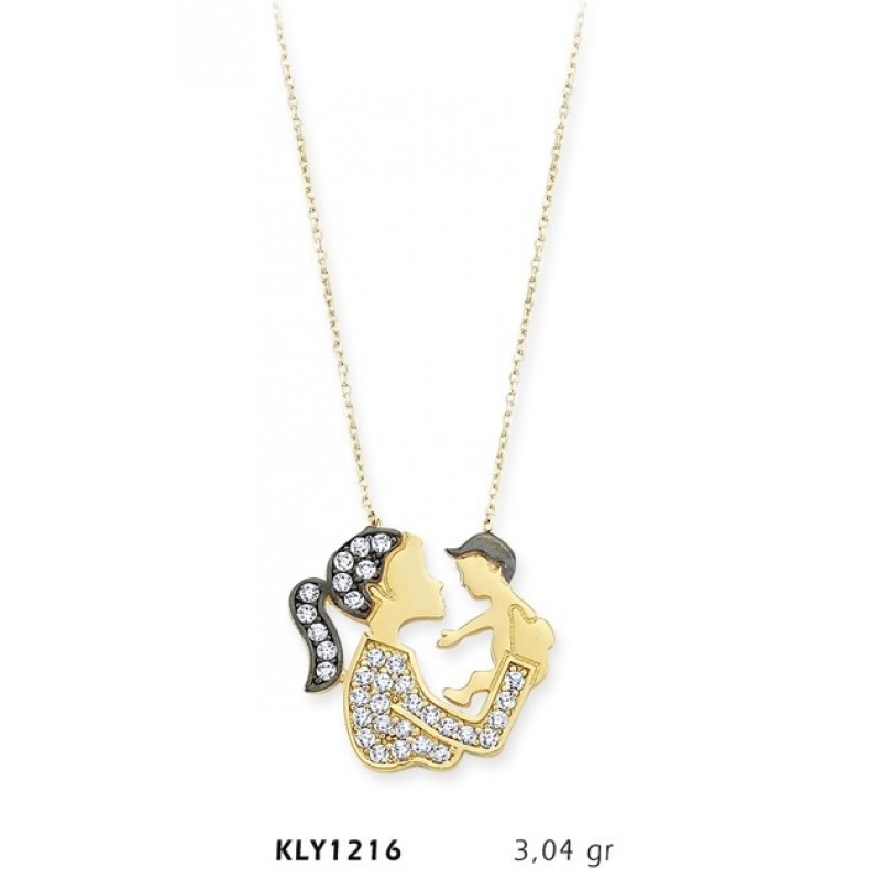 14 Ayar Altın Anne Bebek Kolye KLY1216 14 Ayar Altın Anne Bebek Kolye KLY1216