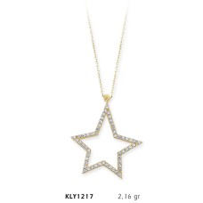 14 Ayar Altın Yıldız Kolye KLY1217