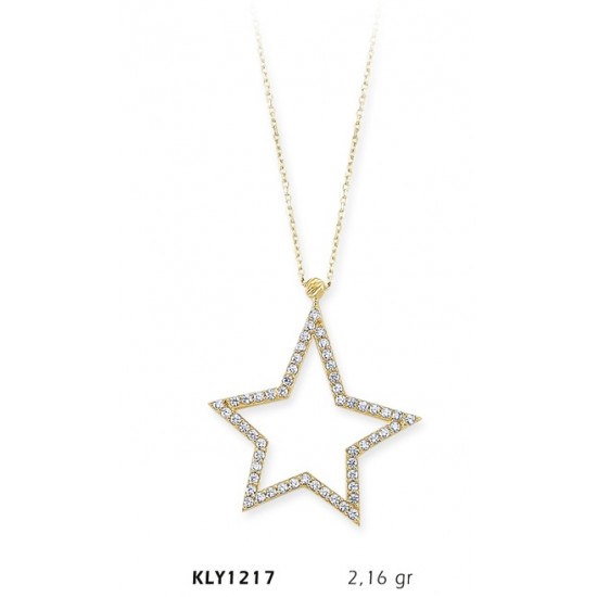 14 Ayar Altın Yıldız Kolye KLY1217