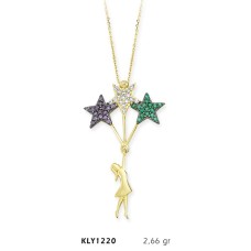 14 Ayar Altın Balonlu Kız Kolye KLY1220