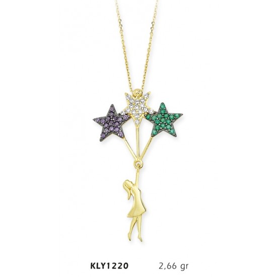 14 Ayar Altın Balonlu Kız Kolye KLY1220 14 Ayar Altın Balonlu Kız Kolye KLY1220