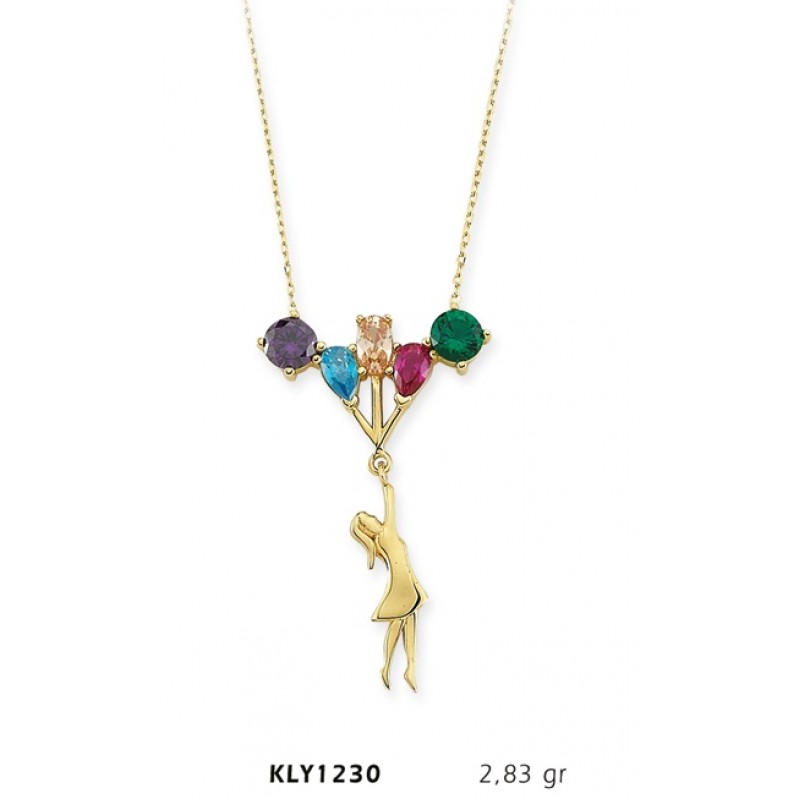 14 Ayar Altın Balonlu Kız Kolye KLY1230 14 Ayar Altın Balonlu Kız Kolye KLY1230