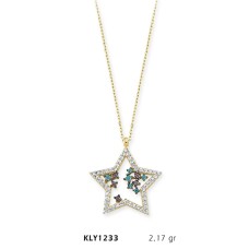 14 Ayar Altın Yıldız Kolye KLY1233