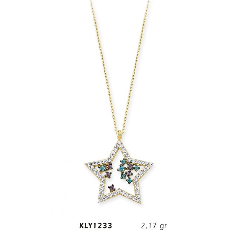 14 Ayar Altın Yıldız Kolye KLY1233