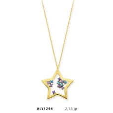 14 Ayar Altın Yıldız Kolye KLY1244