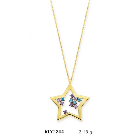 14 Ayar Altın Yıldız Kolye KLY1244 14 Ayar Altın Yıldız Kolye KLY1244