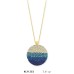 14 Ayar Altın Mavi Daire Kolye KLY1252