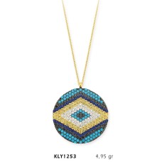 14 Ayar Altın Nazar Boncuğu Kolye KLY1253