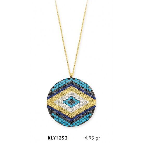 14 Ayar Altın Nazar Boncuğu Kolye KLY1253