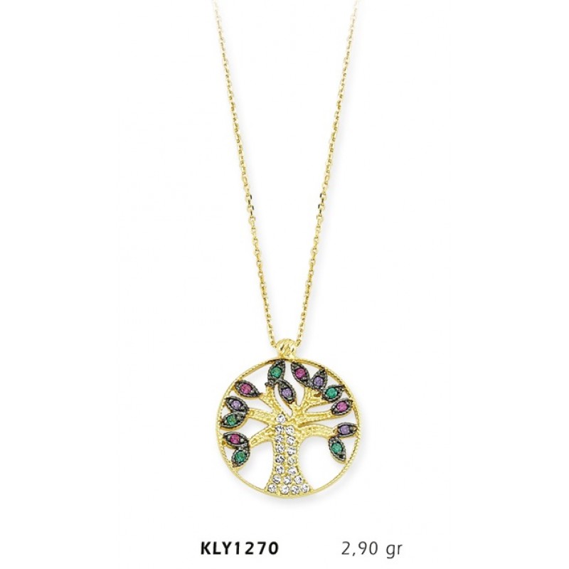 14 Ayar Altın Hayat Ağacı Kolye KLY1270