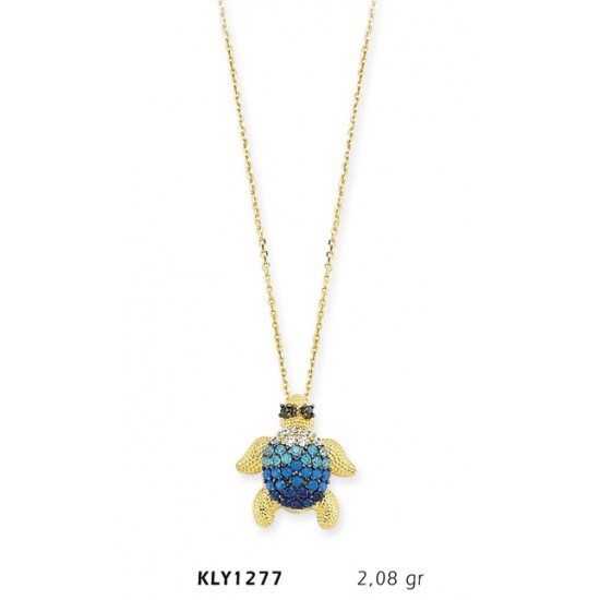 14 Ayar Altın Mavi Kaplumbağa Kolye KLY1277 14 Ayar Altın Mavi Kaplumbağa Kolye KLY1277