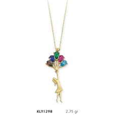 14 Ayar Altın Balonlu Kız Kolye KLY1298