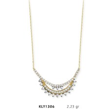 14 Ayar Altın Beyaz Tek Sıra Kolye KLY1306