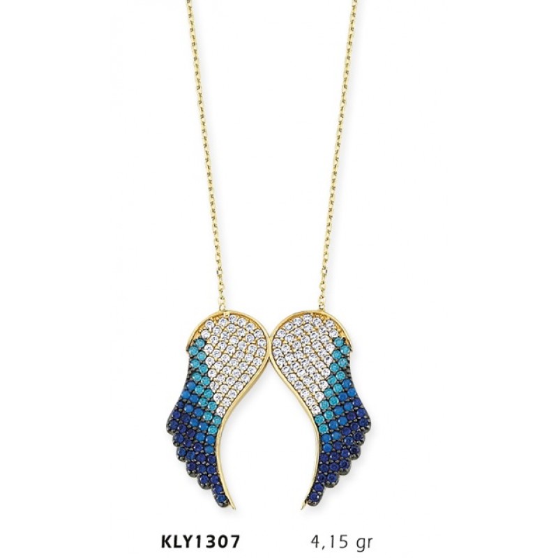14 Ayar Altın Mavi Melek Kanadı KLY1307
