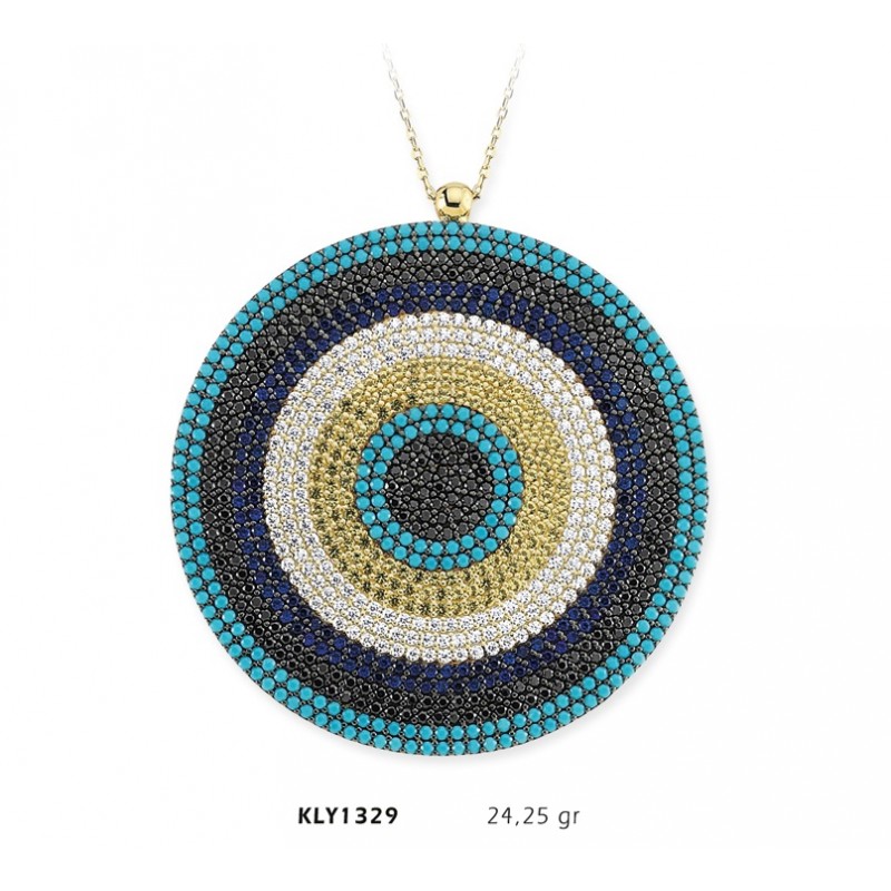 14 Ayar Altın Nazar Boncuğu Kolye KLY1329