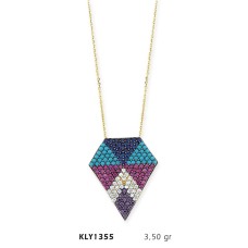 14 Ayar Altın Pırlanta Şekilli Kolye KLY1355