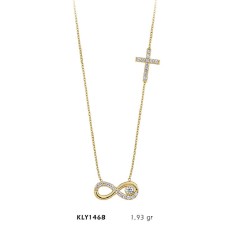 14 Ayar Altın Haç Sonsuzluk Kolye KLY1468