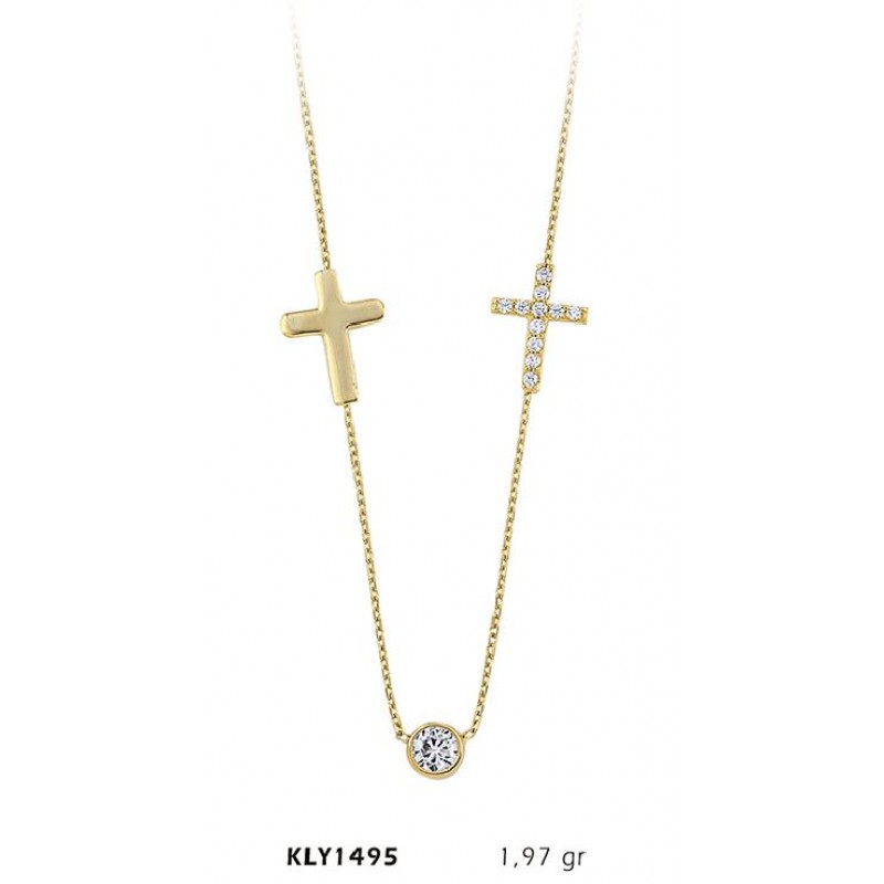 14 Ayar Altın Haç Kolye KLY1495