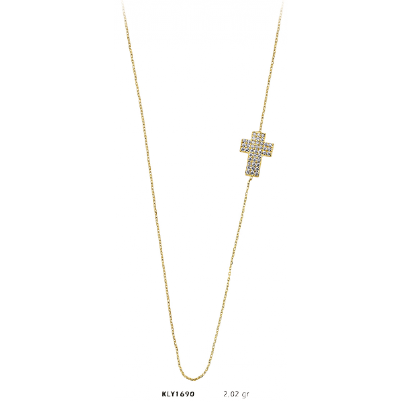 14 Ayar Altın Haç Kolye KLY1690 14 Ayar Altın Haç Kolye KLY1690