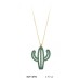 14 Ayar Taşlı Kaktüs Kolye KLY1696