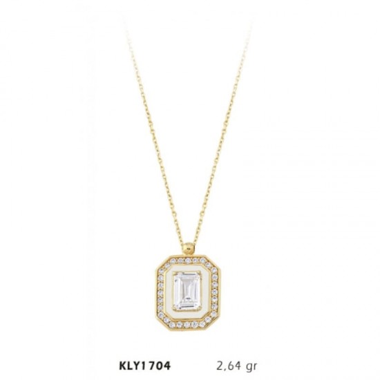 14 Ayar Baget Taşlı Kolye KLY1704