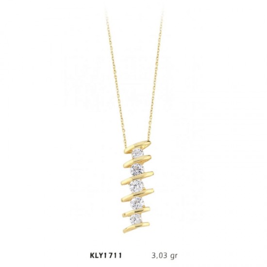 14 Ayar Yatay Beştaş Altın Kolye KLY1711