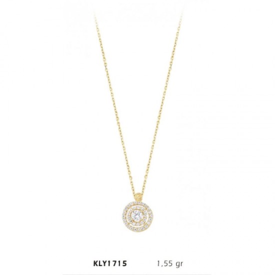 14 Ayar Tektaş Halkalı Kolye KLY1715
