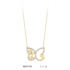 14 Ayar Kelebek Kolye KLY1721