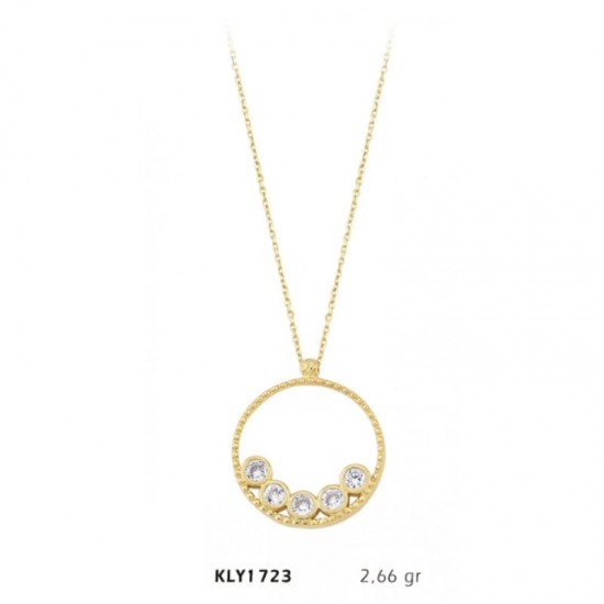 14 Ayar Halka İçi Beştaş Kolye KLY1723 14 Ayar Halka İçi Beştaş Kolye KLY1723