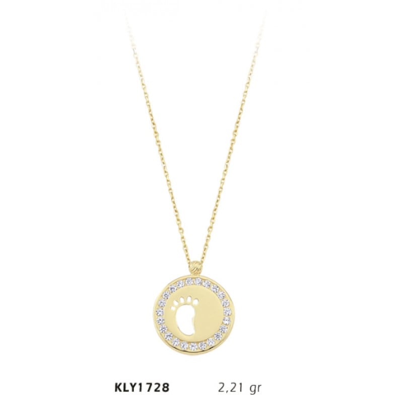 14 Ayar Bebek Ayak İzi Altın Kolye KLY1728 14 Ayar Bebek Ayak İzi Altın Kolye KLY1728