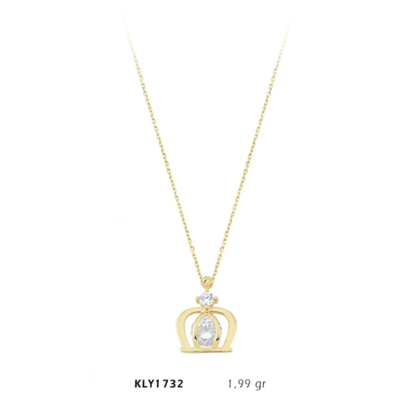 14 Ayar Tektaş Kavuk Kolye KLY1732 14 Ayar Tektaş Kavuk Kolye KLY1732